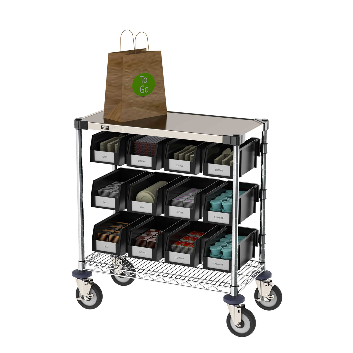 Metro CR1430CC Condiment Cart