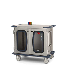 Metro CaseVue CV36LC-NBFH Surgical Case Cart with Clear Doors, Color Flags, and Swing-up Handle, 45.5"W x 28"D x 40.625"H