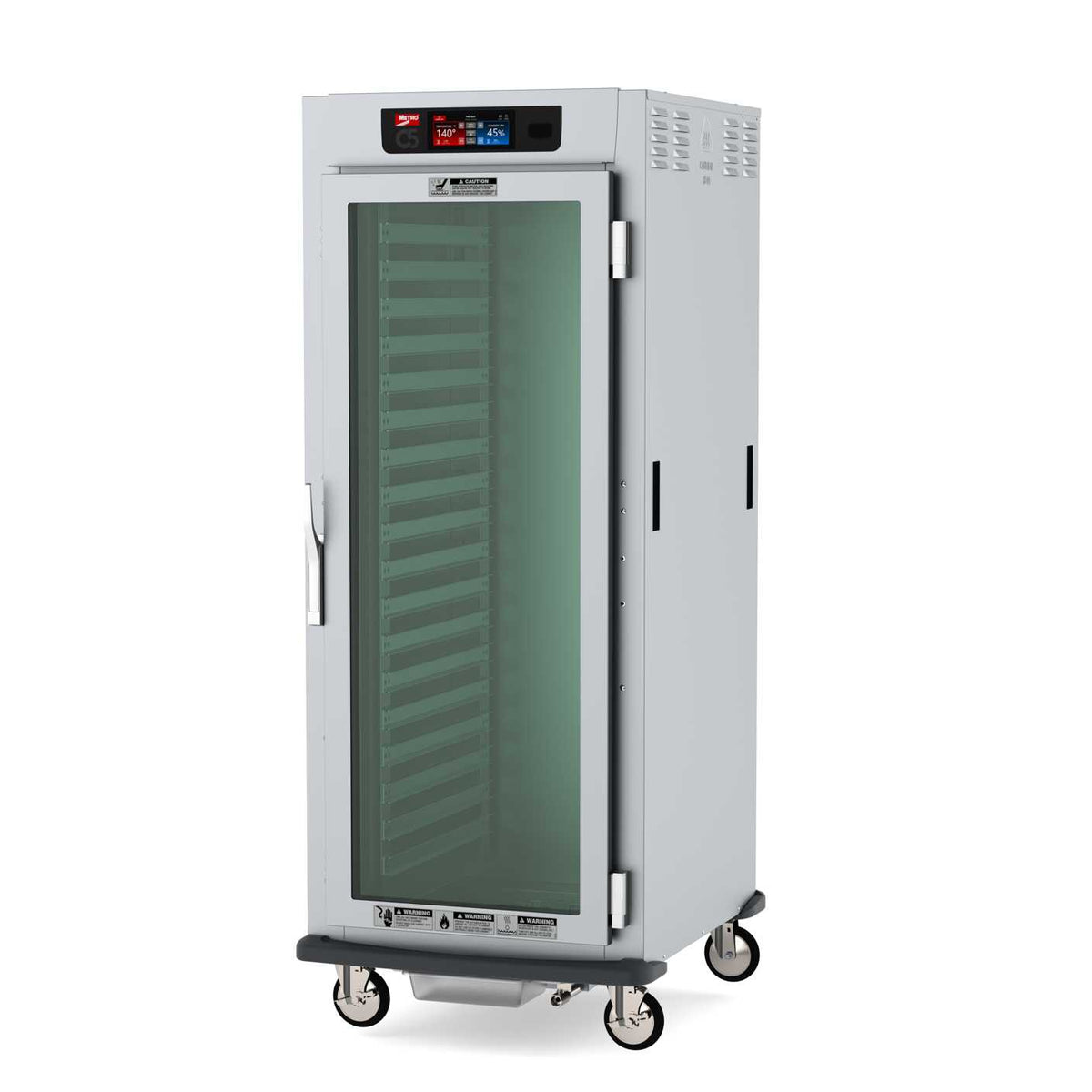 Metro C599X-SFC-LPFS C5 9 Series Controlled Humidity Pass-Thru Heated Holding and Proofing Cabinet, Full Height, Full Length Clear Door/Full Length Solid Door, Lip Load Aluminum Slides, 220-240V, 50/60Hz, 1681-2000W