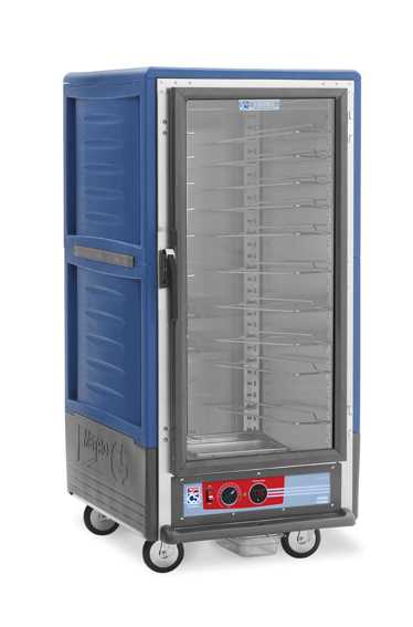 Metro C537-HLFC-U-BUA C5 3 Series Insulated Holding Cabinet, 3/4 Height, Full Length Clear Door, Universal Wire Slides, 120V, 60Hz, 1440W, Blue