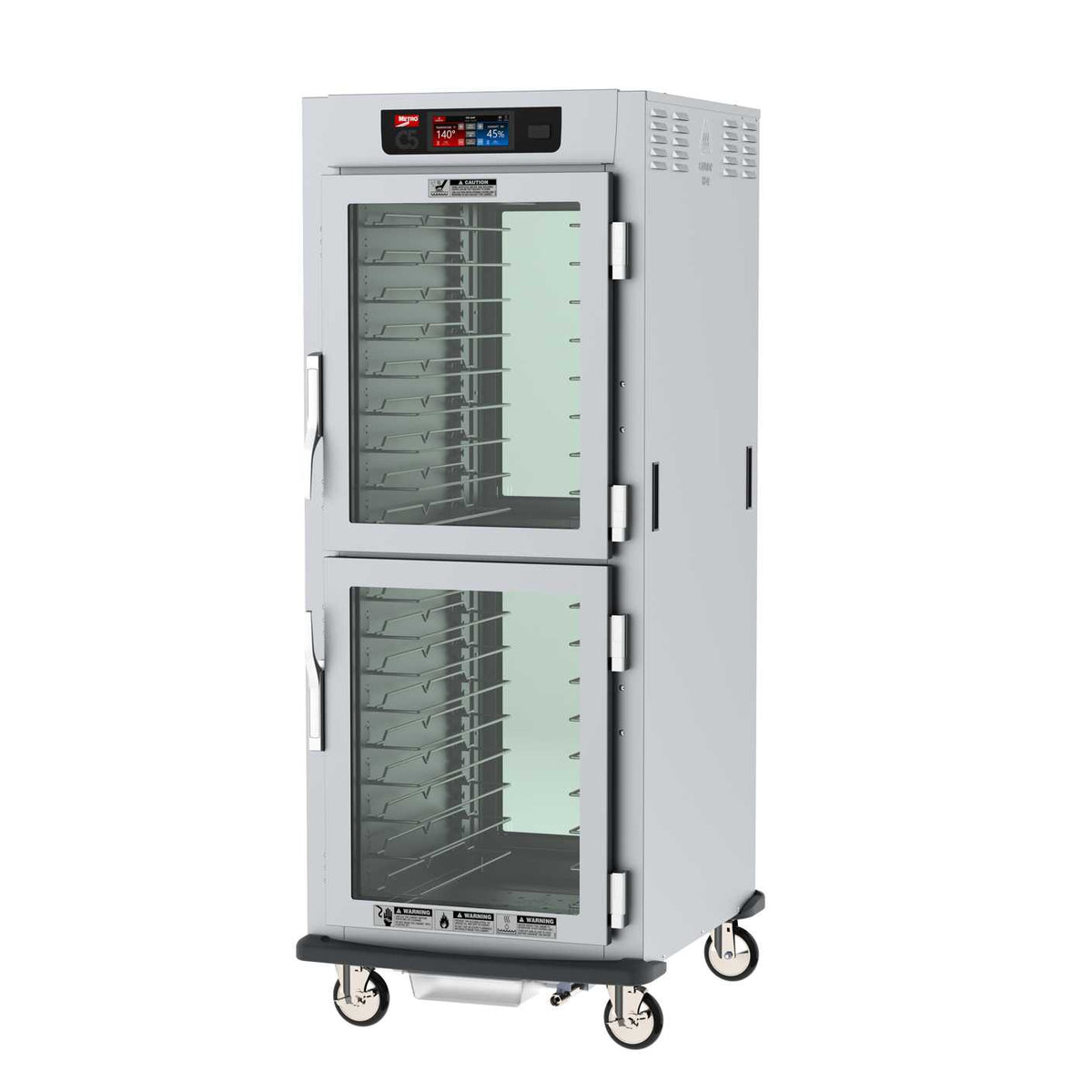 Metro C599L-SDC-UPDC C5 9 Series Controlled Humidity Pass-Thru Heated Holding and Proofing Cabinet, Full Height, Dutch Clear Doors/Dutch Clear Doors, Universal Wire Slides, 120V, 60Hz, 1440W