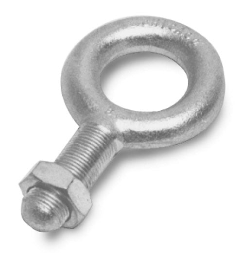 Rice Lake 17707, Eye Bolt, 3/8-24NFx1-1/4 Shank 1,400 lb Steel Zinc Plated Jam Nut INCL