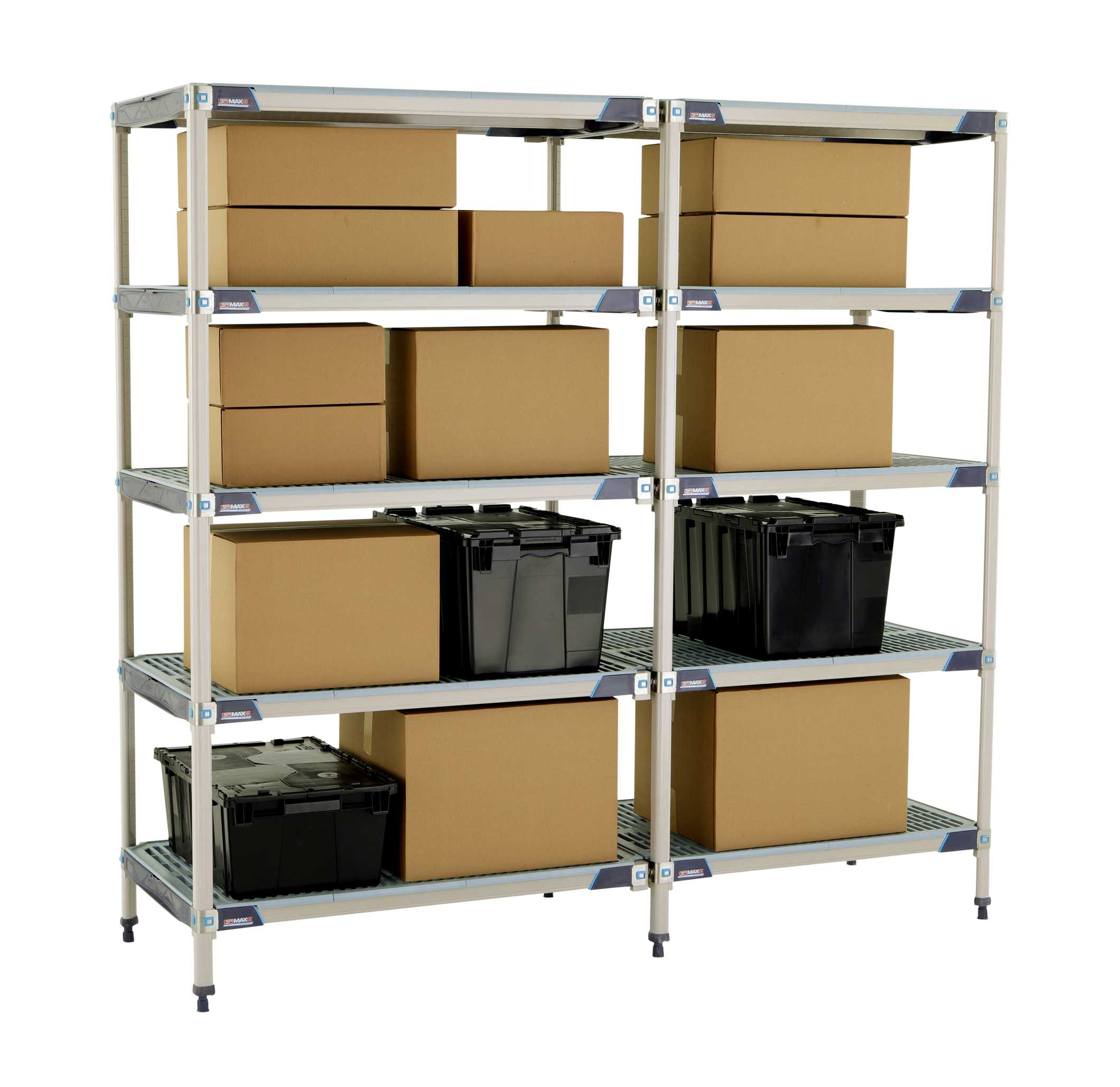 MetroMax i 5AX547GX3 5-Shelf Plastic Industrial Shelving Add-On Unit, 24" x 42" x 74"