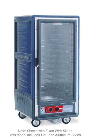 Metro C537-HXFC-L-BU C5 3 Series Insulated Holding Cabinet, 3/4 Height, Full Length Clear Door, Lip Load Aluminum Slides, 220-240V, 50/60Hz, 1681-2000W, Blue