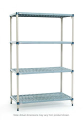 MetroMax Q MQ-214874G-S-4 4-Shelf Plastic Industrial Shelving Starter Unit, 21" x 48" x 74"