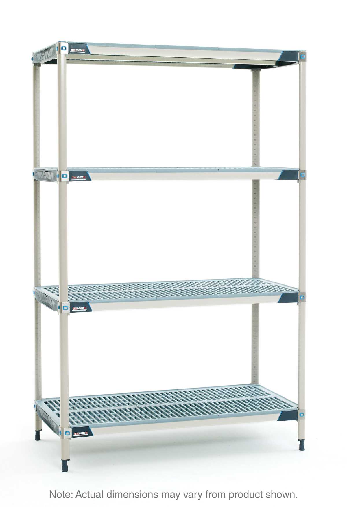 MetroMax i X376GX3 4-Shelf Plastic Industrial Shelving Starter Unit, 18" x 72" x 63"