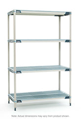 MetroMax i X376GX3 4-Shelf Plastic Industrial Shelving Starter Unit, 18" x 72" x 63"