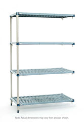 MetroMax Q MQ-242474G-A-4 4-Shelf Plastic Industrial Shelving Add-On Unit, 24" x 24" x 74"