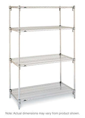 Metro Super Adjustable Super Erecta SA-184874C-S-4 4-Shelf Industrial Wire Shelving Starter Unit, Chrome, 18" x 48" x 74"