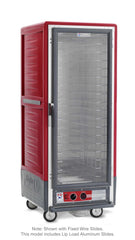 Metro C539-HLFC-L C5 3 Series Insulated Holding Cabinet, Full Height, Full Length Clear Door, Lip Load Aluminum Slides, 120V, 60Hz, 1440W, Red