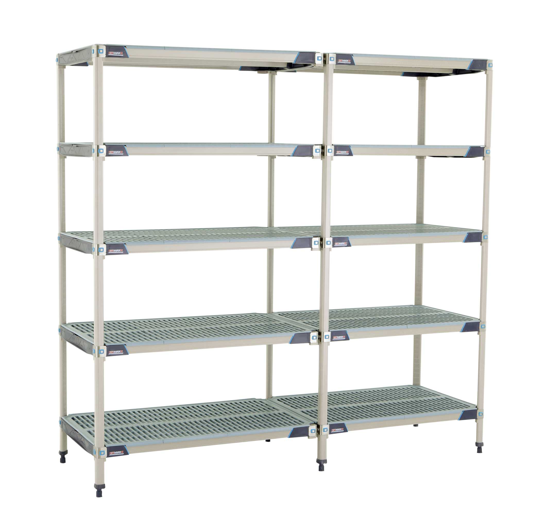 MetroMax i 5AX547GX3 5-Shelf Plastic Industrial Shelving Add-On Unit, 24" x 42" x 74"