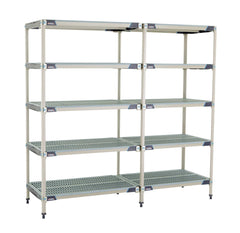 MetroMax i 5AX547GX3 5-Shelf Plastic Industrial Shelving Add-On Unit, 24" x 42" x 74"