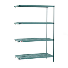 Metro PR-242474K3-A-4 Super Erecta Pro Industrial Wire 4-Shelf Restaurant Shelving Add-On Unit with Removable Plastic Mats, 24" x 24" x 74"