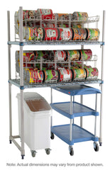 MetroMax Q MQCR243674-RU Industrial Plastic Shelving Roll Under Can Rack Unit, 24" x 36"