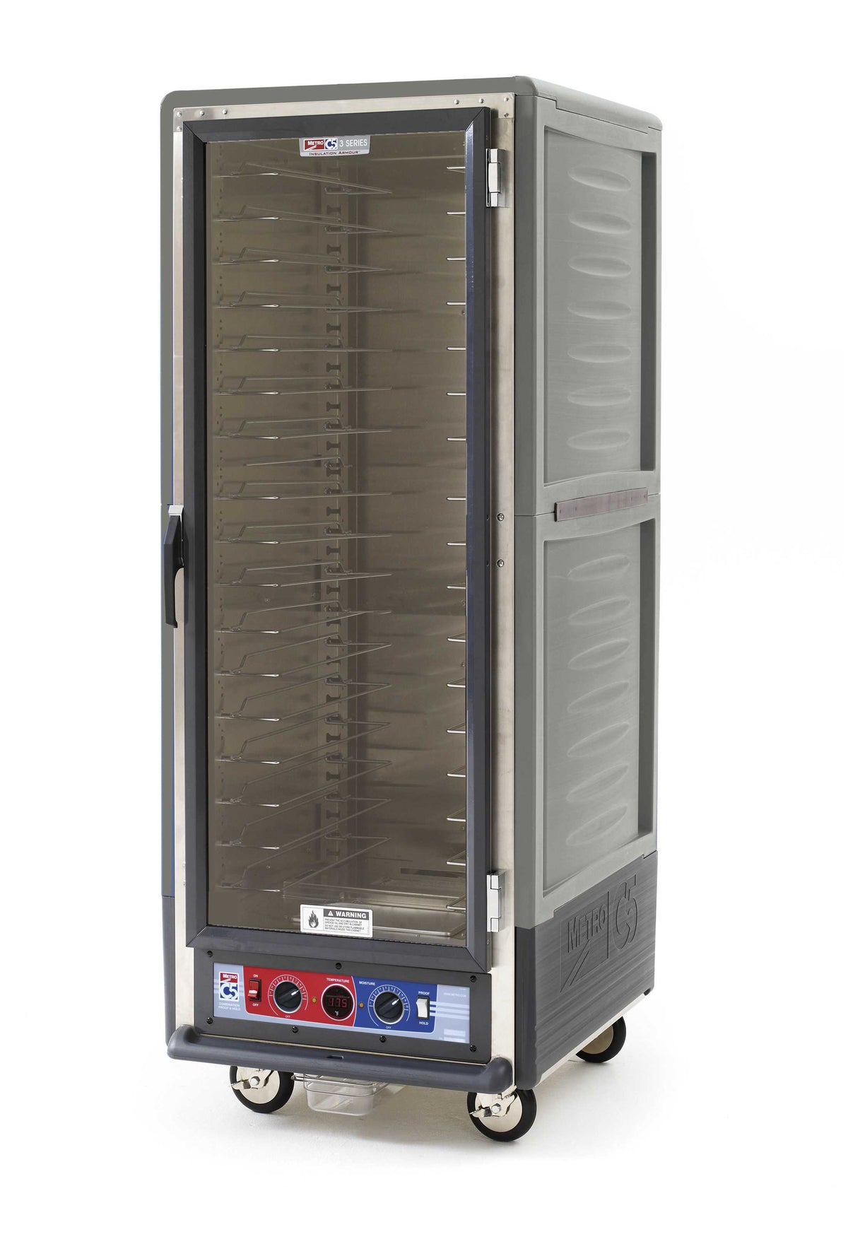 Metro C539-CLFC-U-GYA C5 3 Series Insulated Holding/Proofing Cabinet, Full Height, Full Length Clear Door, Universal Wire Slides, 120V, 60Hz, 1440W, Gray