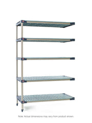 MetroMax 4 5AX447G4 5-Shelf Plastic Industrial Shelving Add-On Unit, 21" x 42" x 74"