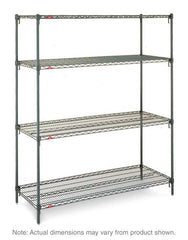 Metro Super Adjustable Super Erecta A466K3 4-Shelf Industrial Wire Shelving Starter Unit, Metroseal Green Epoxy, 21" x 60" x 63"
