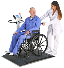 Detecto 6550 Wheelchair Scale, Portable, Digital, Folding Column, 1000 lb x .2 lb / 450 kg x .1 kg