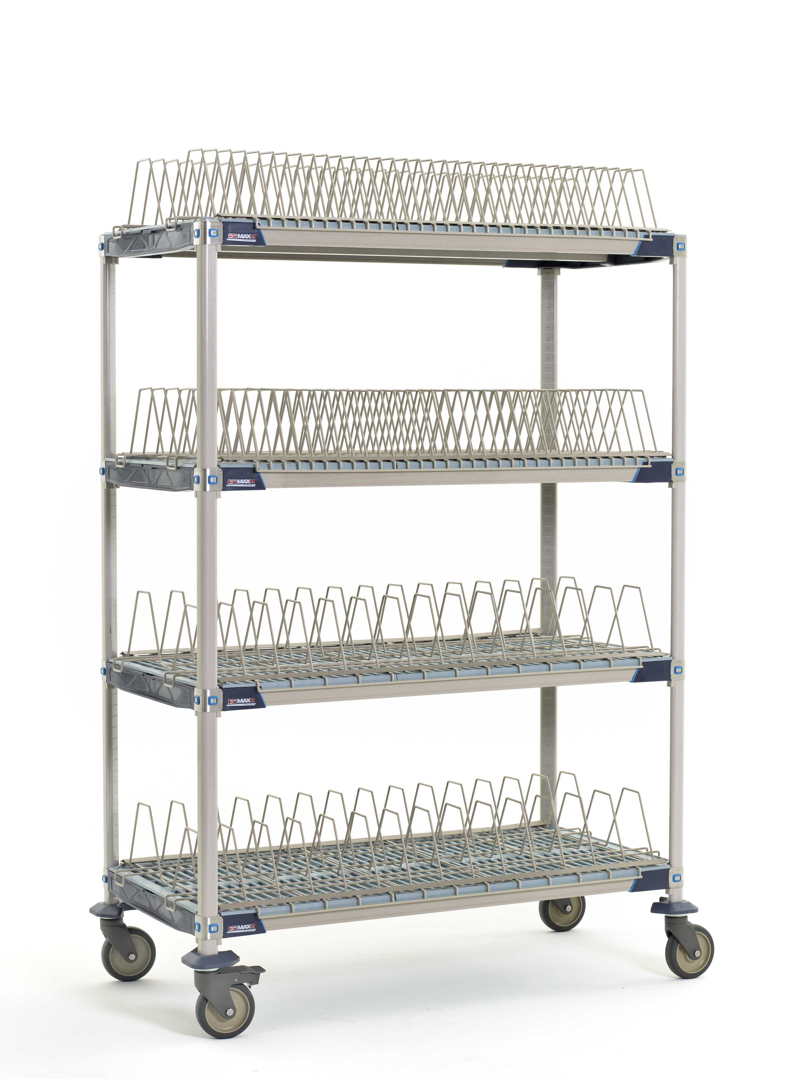 MetroMax i PR48VX4 Mobile Drying Rack with Two Tray Racks and Two Pan Racks, 26" x 50" x 68"