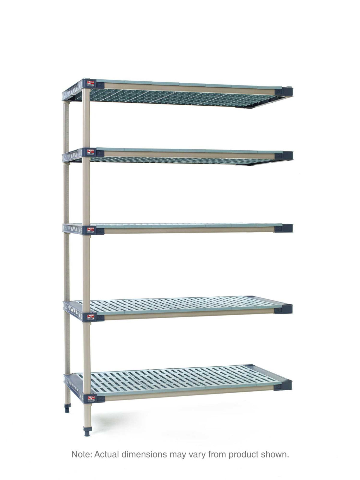 MetroMax 4 5AX547G4 5-Shelf Plastic Industrial Shelving Add-On Unit, 24" x 42" x 74"