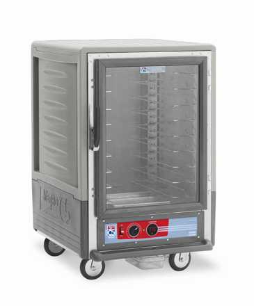 Metro C535-HFC-U-GYA C5 3 Series Insulated Holding Cabinet, 1/2 Height, Full Length Clear Door, Universal Wire Slides, 120V, 60Hz, 2000W, Gray