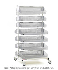 Metro QB218-M14 qwikSIGHT Mobile Double-Sided 14-Basket Shelving Unit, 18" L