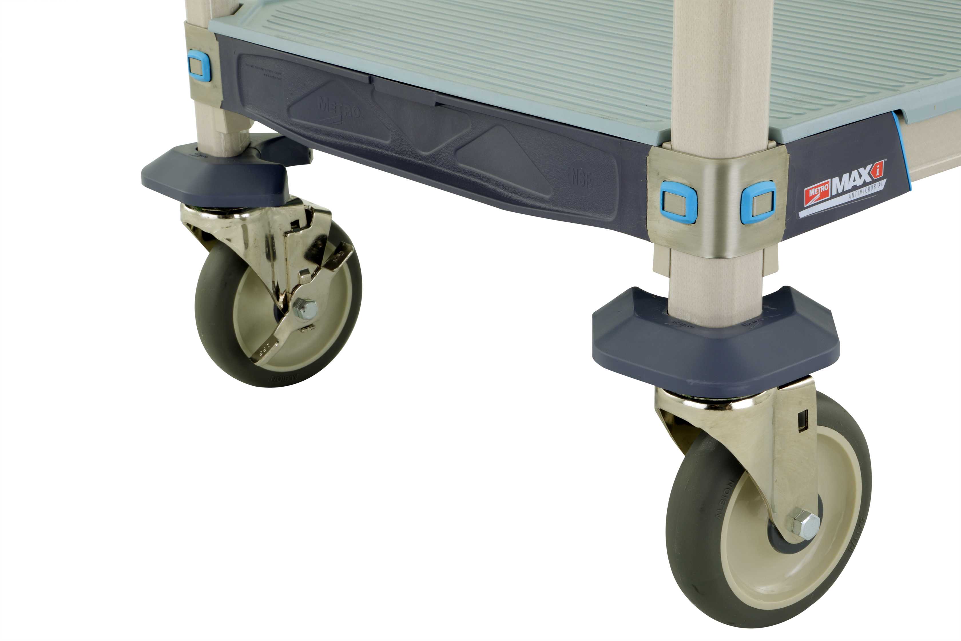MetroMax i 5X567EGX3 5-Shelf Industrial Plastic Shelving Mobile Cart, Solid Bottom Shelf, 24" x 60" x 79.3125"