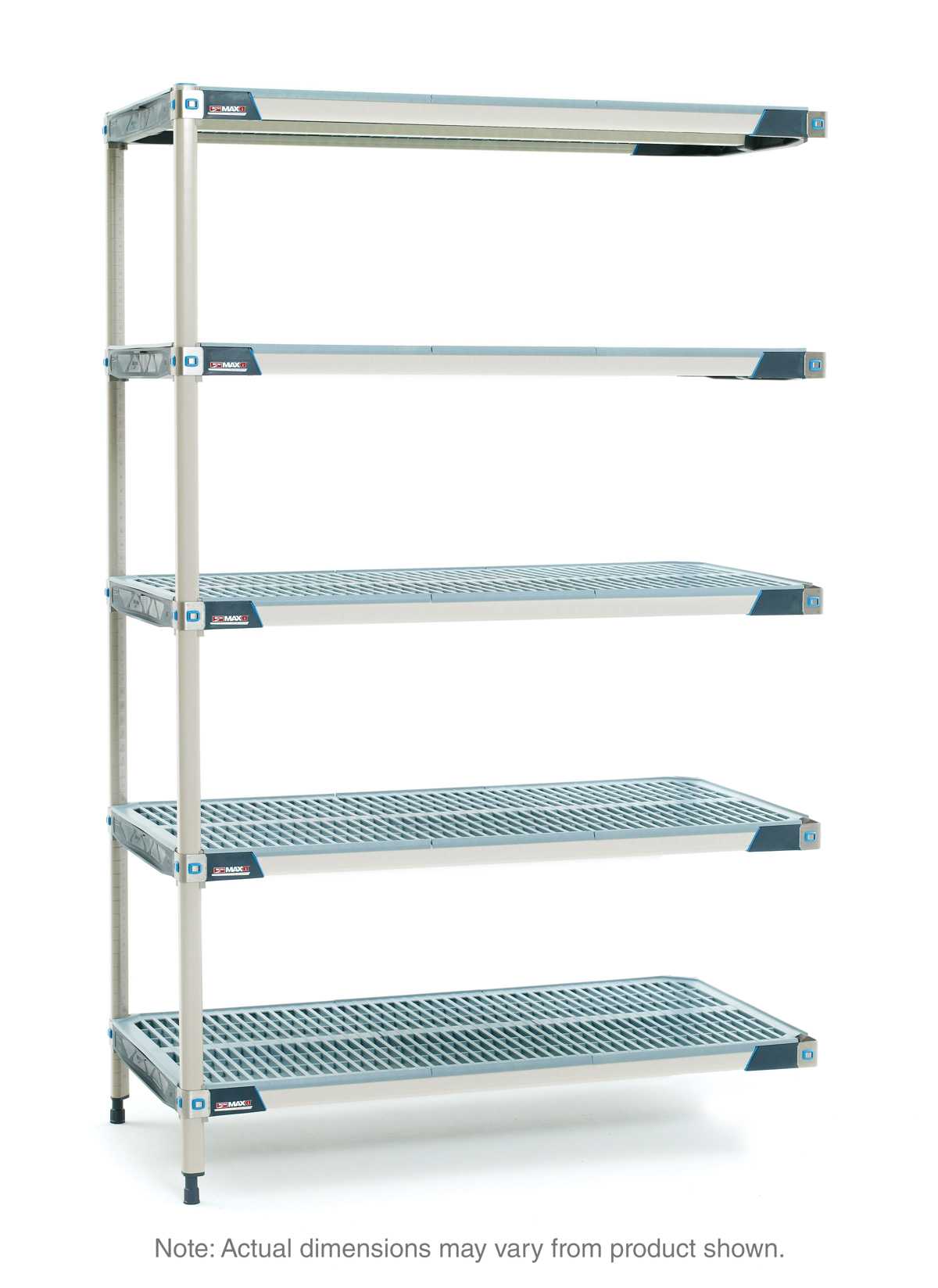 MetroMax i 5AX577GX3 5-Shelf Plastic Industrial Shelving Add-On Unit, 24" x 72" x 74"