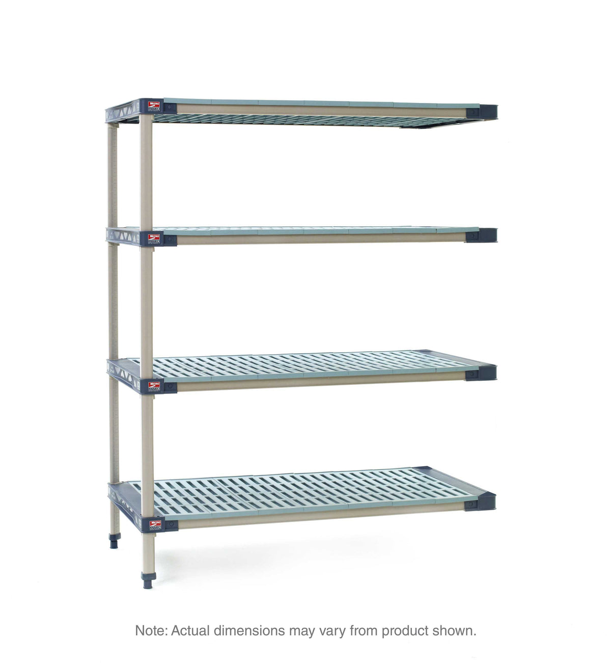 MetroMax 4 AX526G4 4-Shelf Plastic Industrial Shelving Add-On Unit, 24" x 30" x 63"