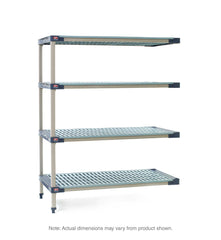MetroMax 4 AX526G4 4-Shelf Plastic Industrial Shelving Add-On Unit, 24" x 30" x 63"
