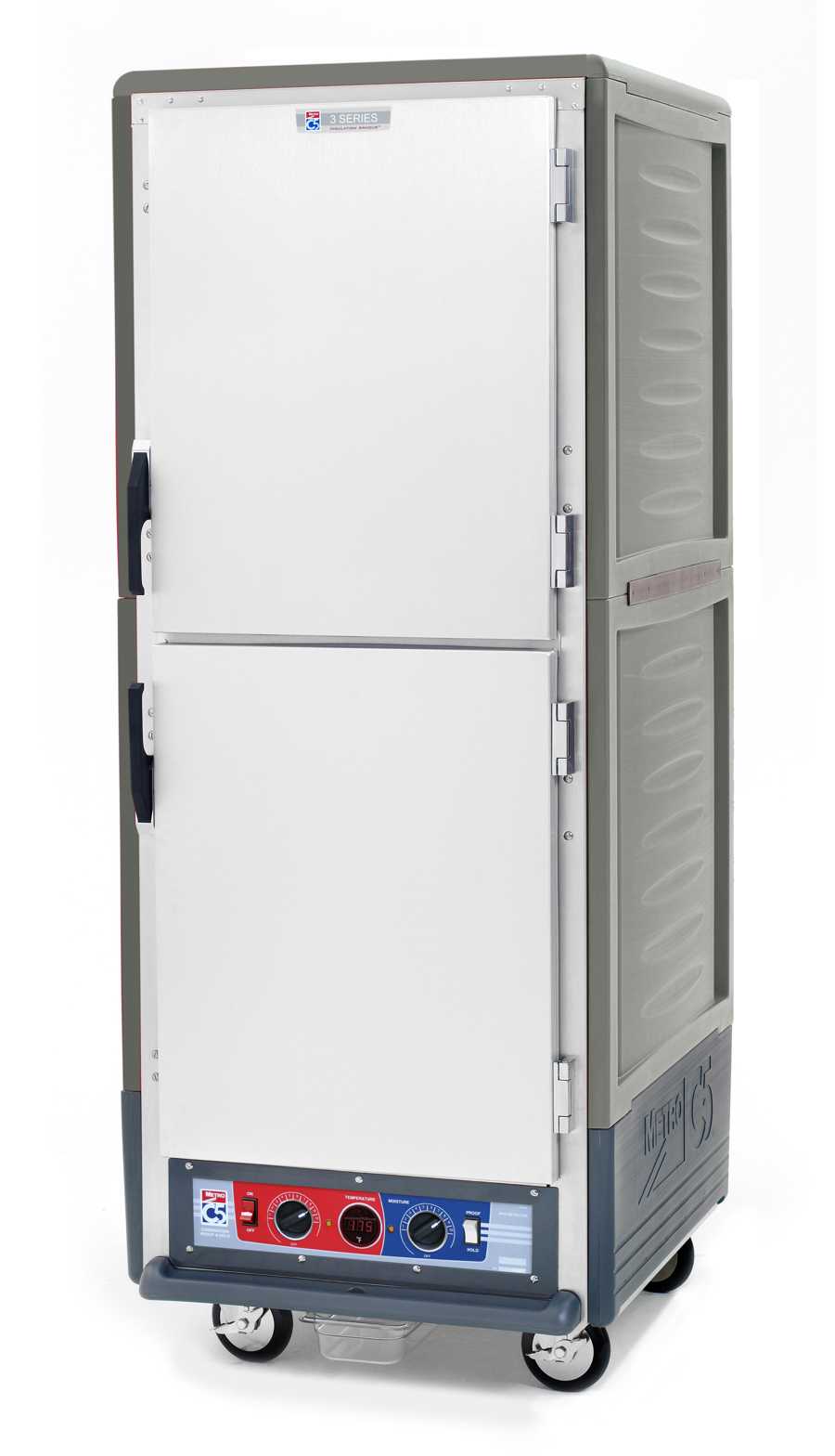 Metro C539-CDS-4-GY C5 3 Series Insulated Holding/Proofing Cabinet, Full Height, Dutch Solid Doors, Fixed Wire Slides, 120V, 60Hz, 2000W, Gray