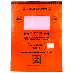 MTC Bio A8001R, BowTie Biohazard Bags, Autoclave Bag with Drawstring, 100/pk