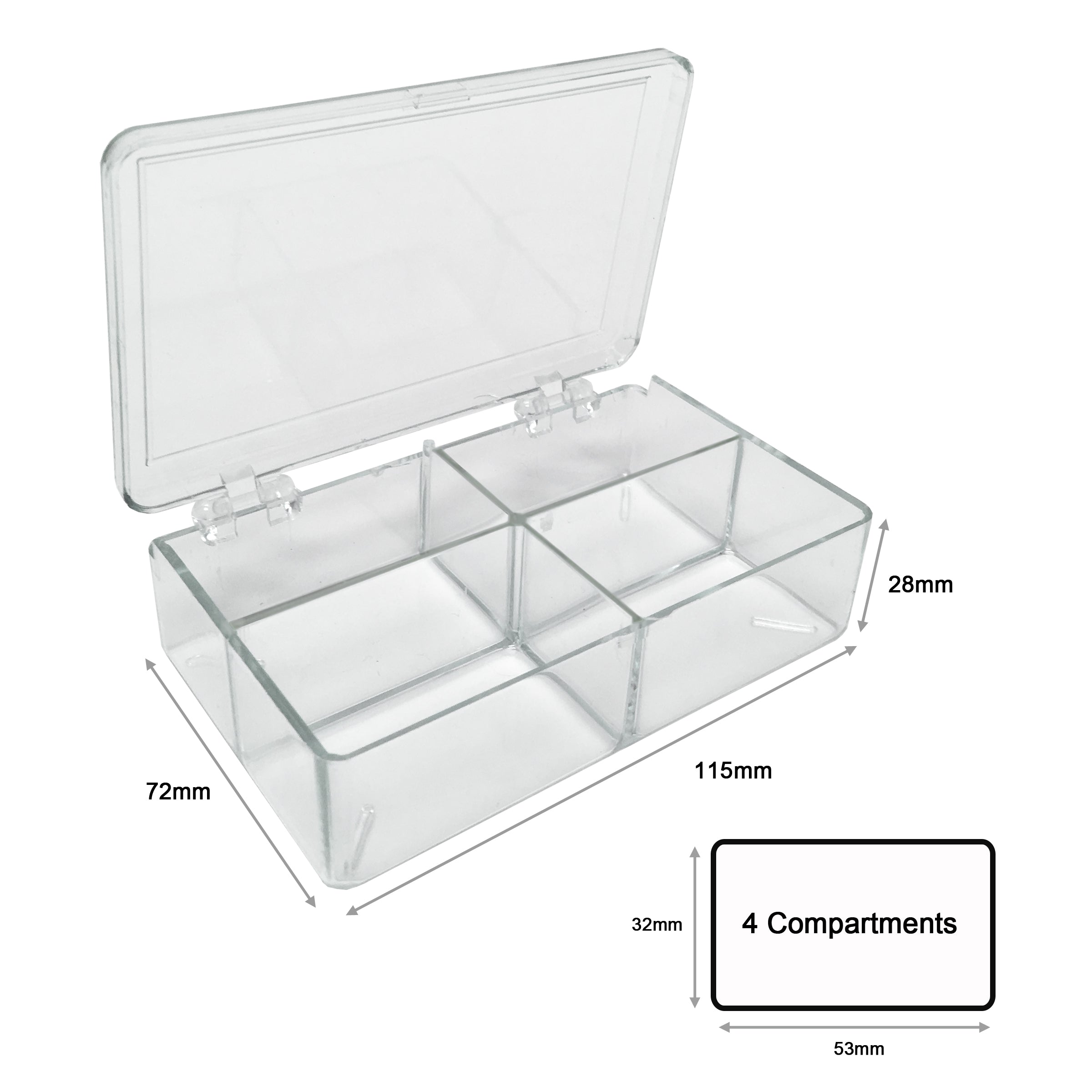 MTC Bio B1203, MultiBox Western Blotting Box, 4 Compartments, 32 x 53 x 28mm each, for Various Gels, 6/pk