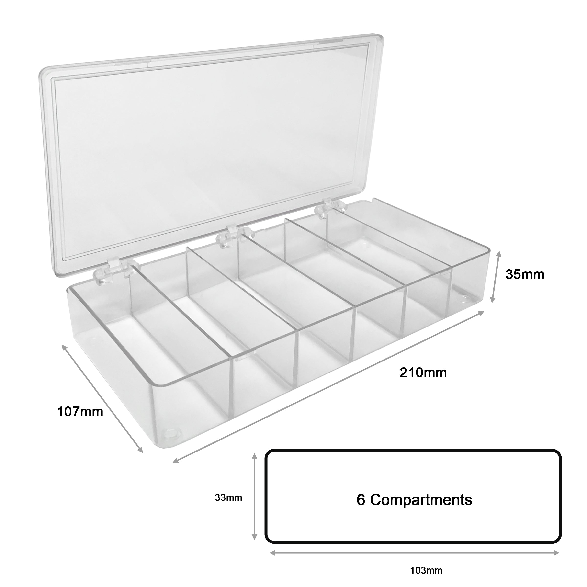 MTC Bio B1206, MultiBox Western Blotting Box, 6 Compartments, 33 x 103 x 35mm each, for Protean 3 (cut-up), 4/pk