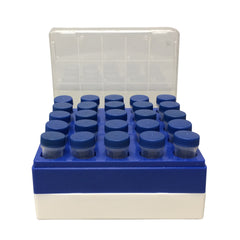 MTC Bio C2581, Freezer Box, Polycarbonate, for 25 (5x5) 5ml Tubes, 5/pk