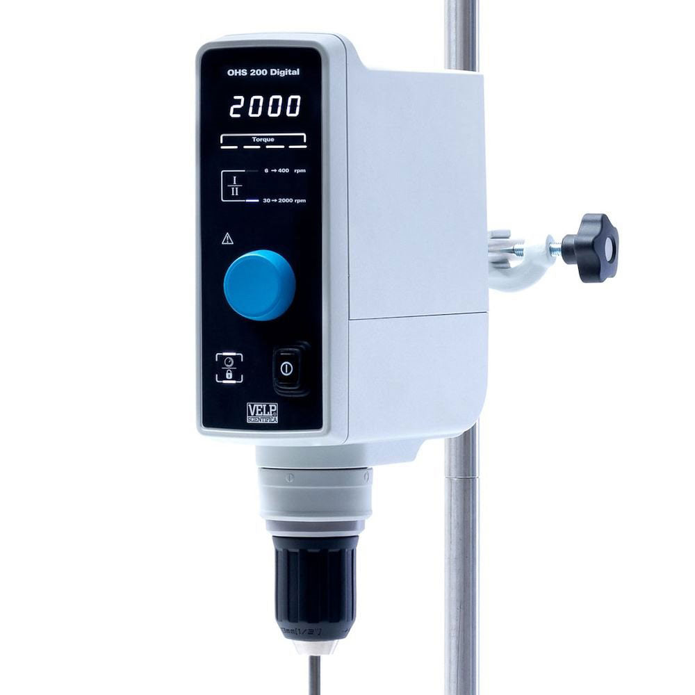 Velp Scientifica F20110490 OHS 200 Digital Overhead Stirrer with 200 Ncm Torque, 115V/60Hz with 3 years warranty