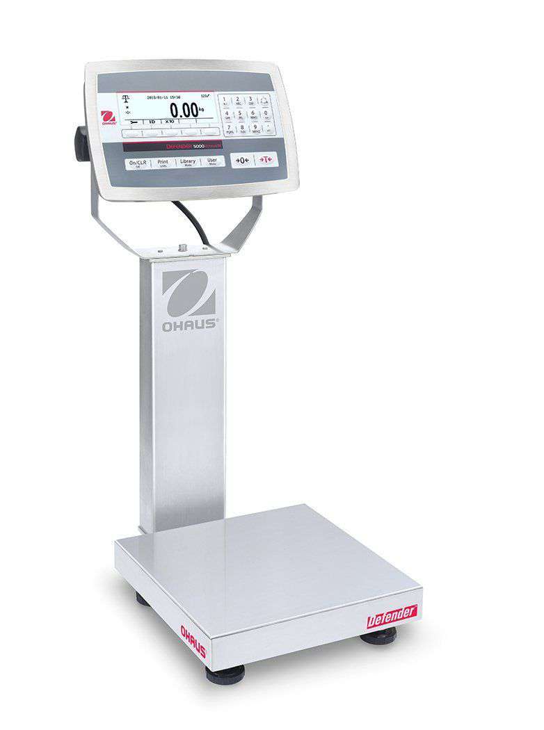 Ohaus D52XW12WQS6 Defender 5000 Washdown Bench Scale, 25 x 0.001 lbs with Warranty