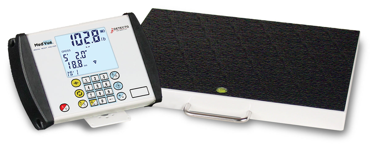 Detecto GP-600-MV1 Digital Portable Healthcare Scale, 600 lb x .2 lb / 270 kg x .1 kg