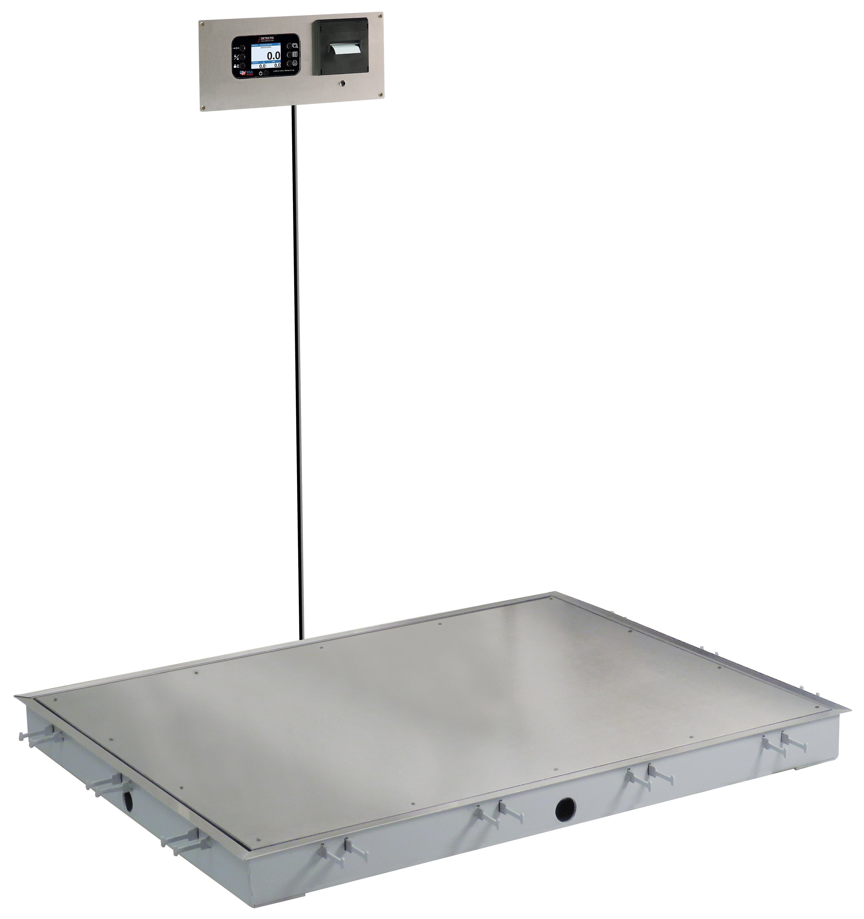 Detecto ID-4836S-855RMP In-Floor Dialysis Scale, 48"x36" SS Deck, 855 Recessed Wall-Mount Indicator w/ Printer