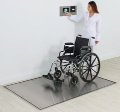 Detecto ID-7248SH-855RMP In-Floor Dialysis Scale, Hand Rail, 72"x48" SS Deck, 855 Recessed Wall-Mount Indicator w/ Printer