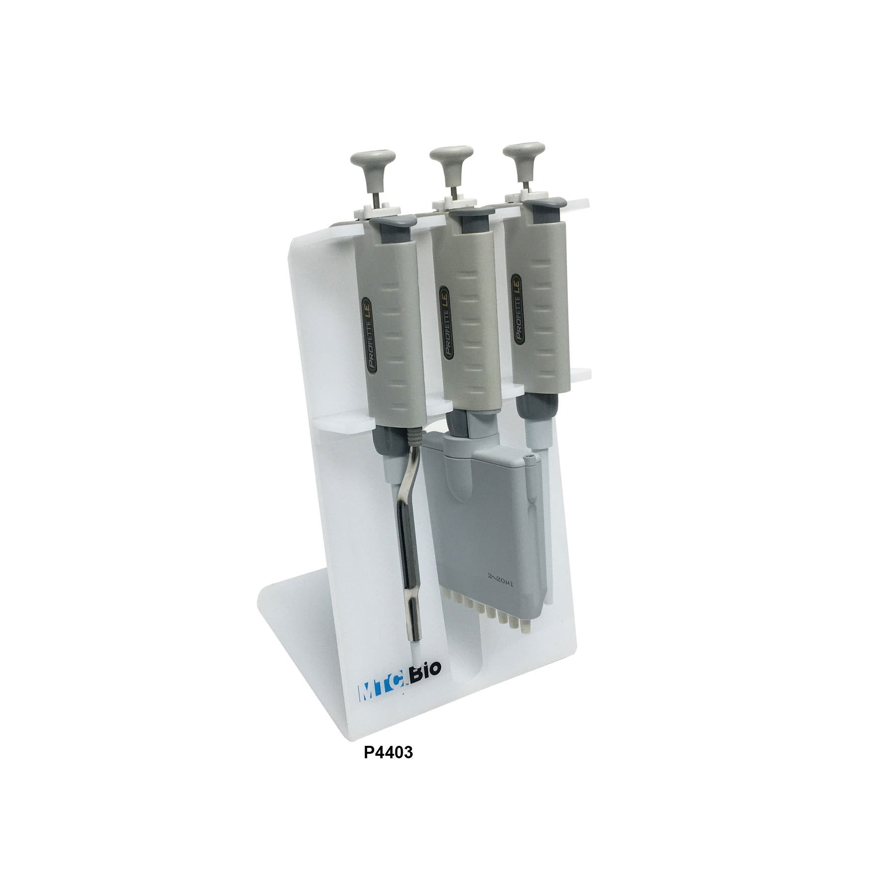 MTC Bio P4403, Surestand Pipette Stand for 3 Pipettes, Up To One Multi-Channel, Acrylic