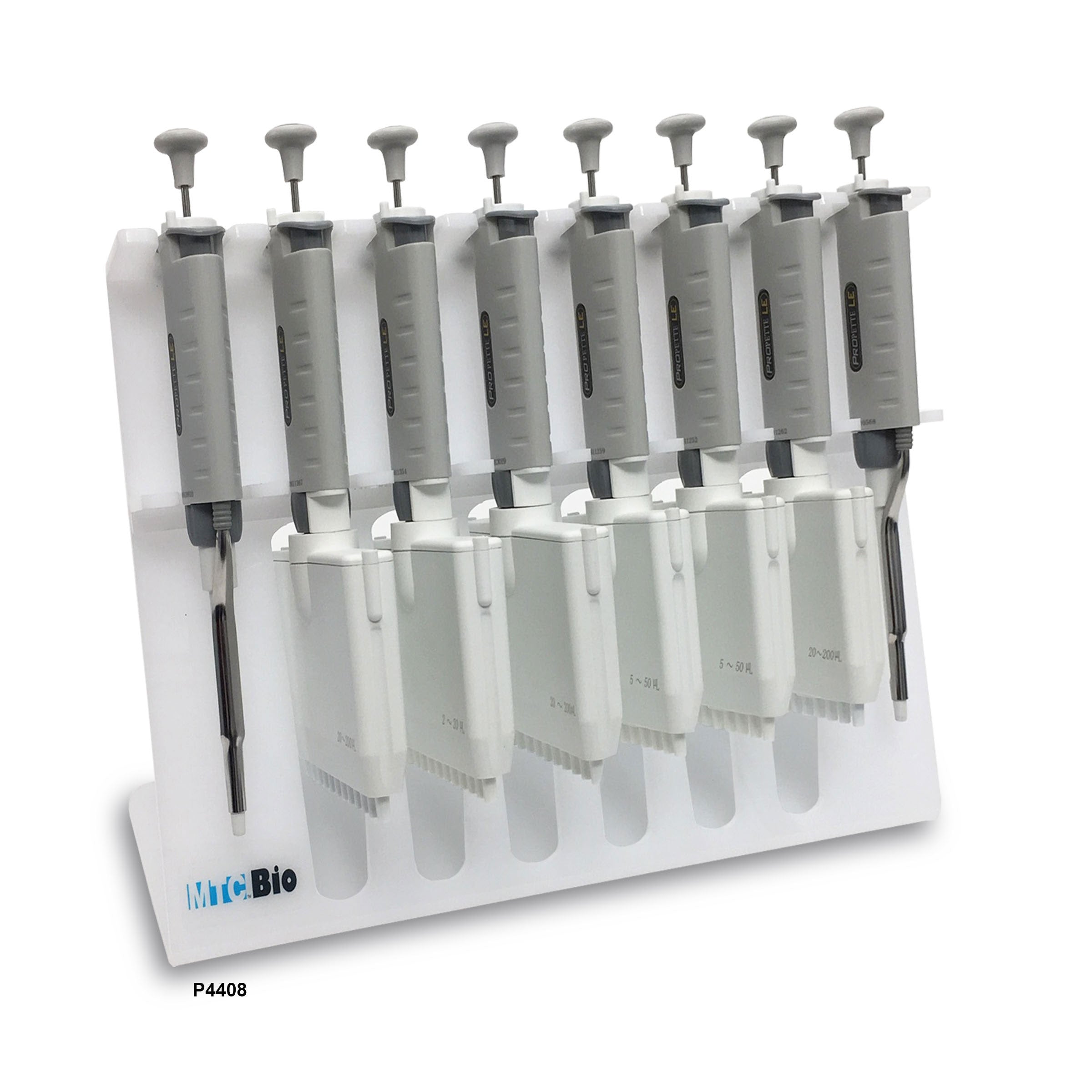 MTC Bio P4408, Surestand Pipette Stand for 8 Pipettes, Up To Six Multi-Channels, Acrylic