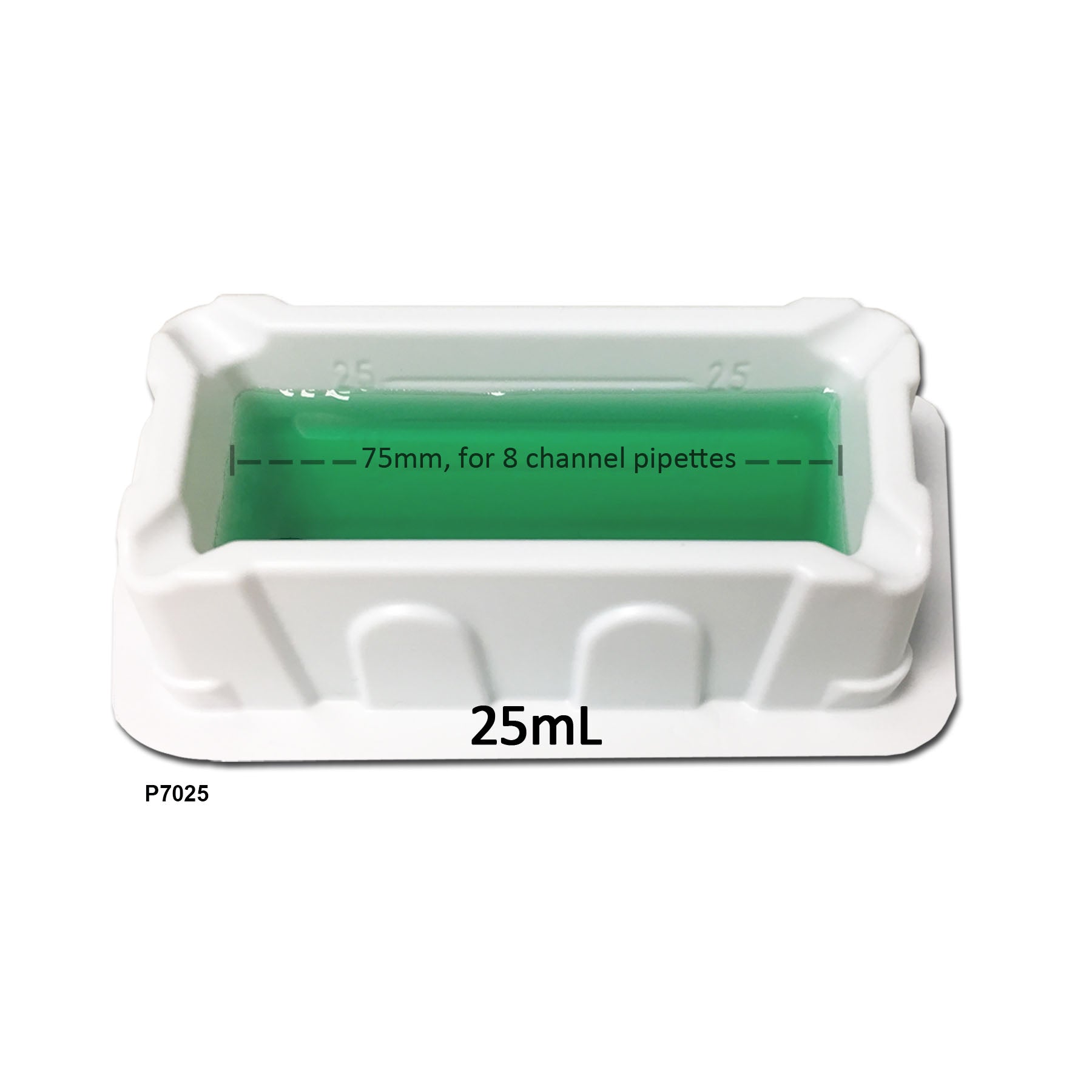 MTC Bio P7025-5S, Aspir-8 Solution Reservoir, 25ml 8-Channel Only, Sterile, 5/ Sterile Bag, 200/cs