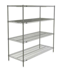 Metro N566BR Super Erecta 4-Shelf Industrial Wire Shelving Starter Unit, Brite, 24" x 60" x 63"
