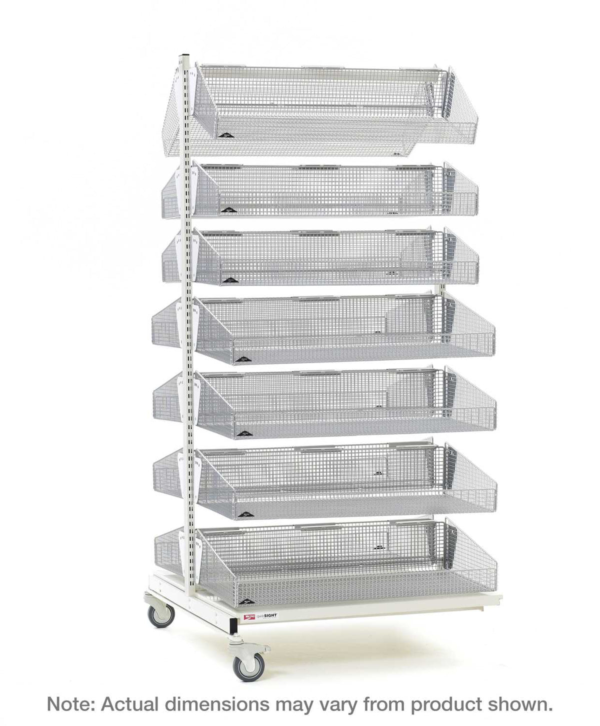 Metro QB218-M14A qwikSIGHT Mobile Double-Sided 14-Basket Shelving Add-On Unit, 18" L