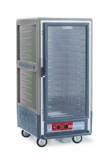 Metro C537-HFC-4-GY C5 3 Series Insulated Holding Cabinet, 3/4 Height, Full Length Clear Door, Fixed Wire Slides, 120V, 60Hz, 2000W, Gray