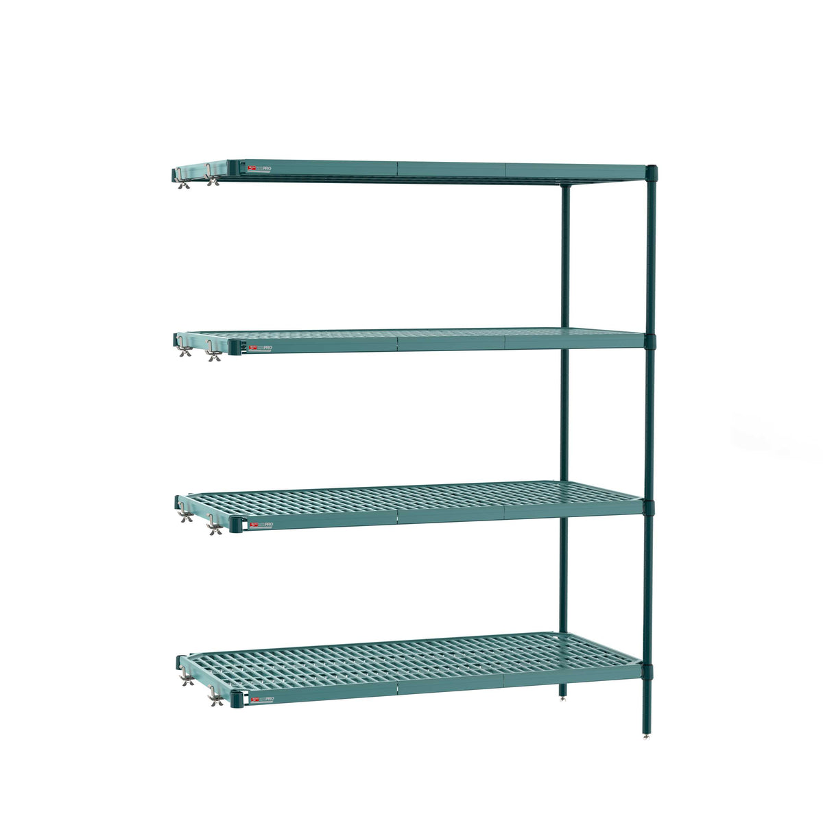 Metro PR-186063K3-A-4 Super Erecta Pro Industrial Wire 4-Shelf Restaurant Shelving Add-On Unit with Removable Plastic Mats, 18" x 60" x 63"