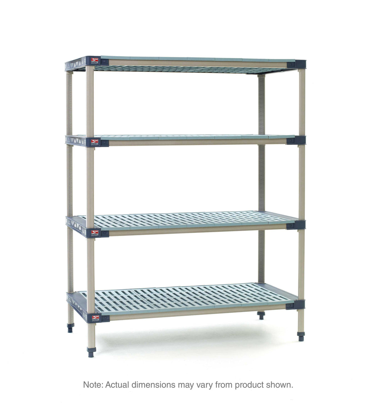 MetroMax 4 X426G4 4-Shelf Plastic Industrial Shelving Starter Unit, 21" x 30" x 63"