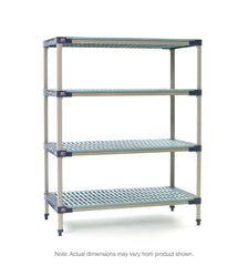 MetroMax 4 X426G4 4-Shelf Plastic Industrial Shelving Starter Unit, 21" x 30" x 63"
