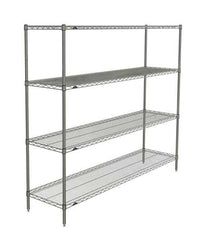 Metro N376BR Super Erecta 4-Shelf Industrial Wire Shelving Starter Unit, Brite, 18" x 72" x 63"